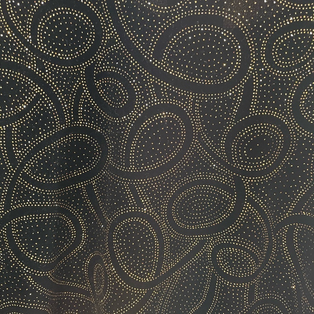 90s Y2K Notations Black & Gold sparkle velvet top/faux cardigan set - Picture 5 of 14